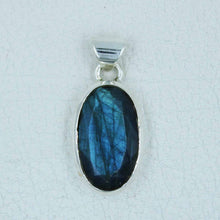 Faceted Blue Labradorite Silver Pendant