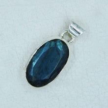 Faceted Blue Labradorite Silver Pendant