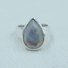 Faceted Moonstone Sterling Silver Ring Size 8