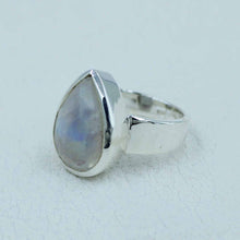 Faceted Moonstone Sterling Silver Ring Size 8