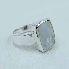 Gorgeous Faceted Rainbow Moonstone Silver Ring