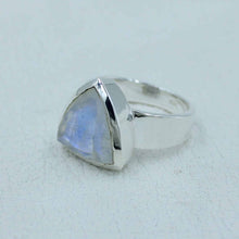 Trillion Shape Moonstone Silver Ring