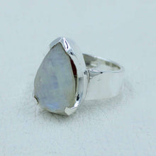 Blue Rainbow moonstone ring