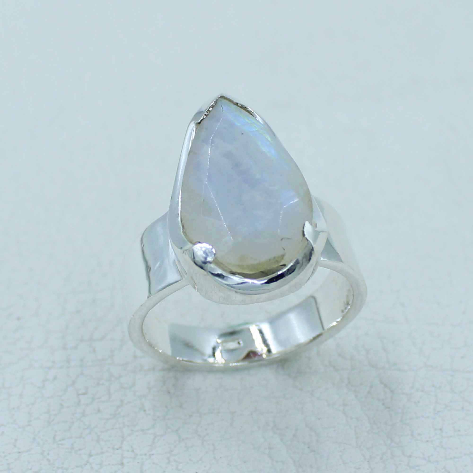 Blue Rainbow moonstone ring