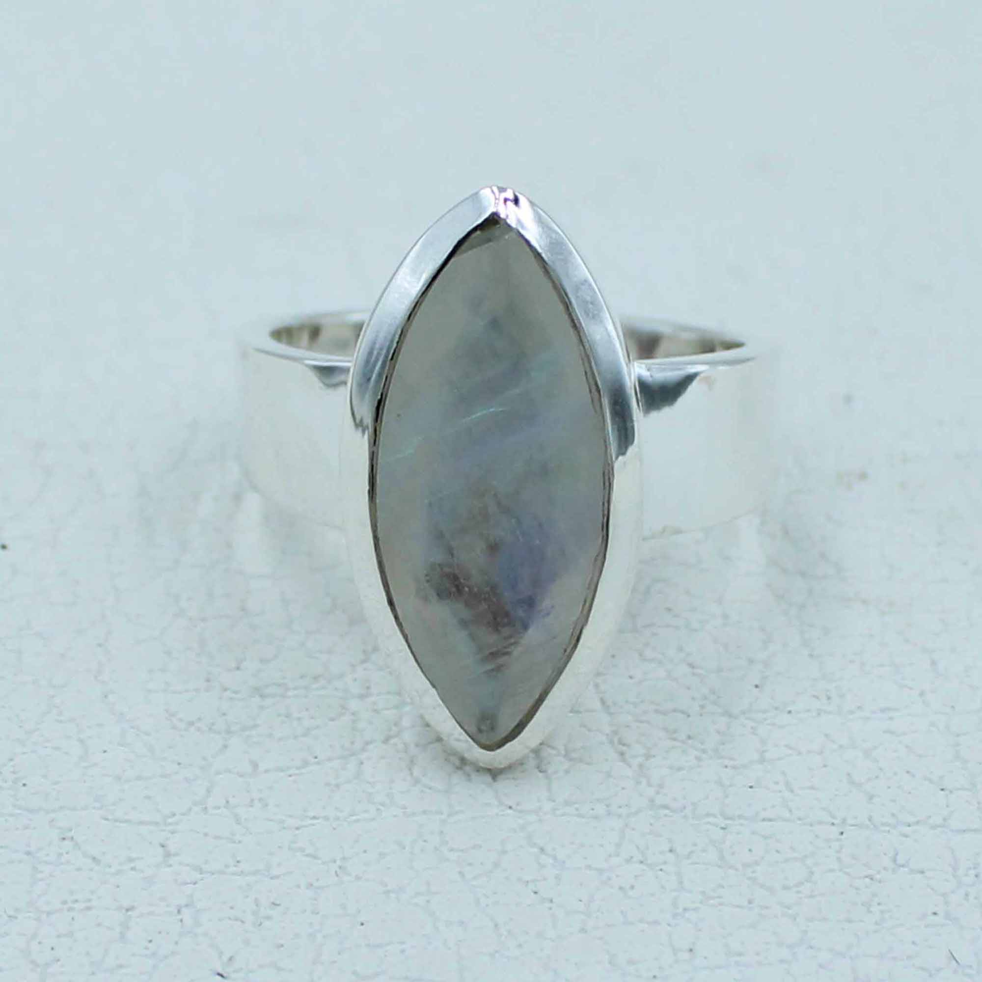 Electric Fire Moonstone Silver Ring