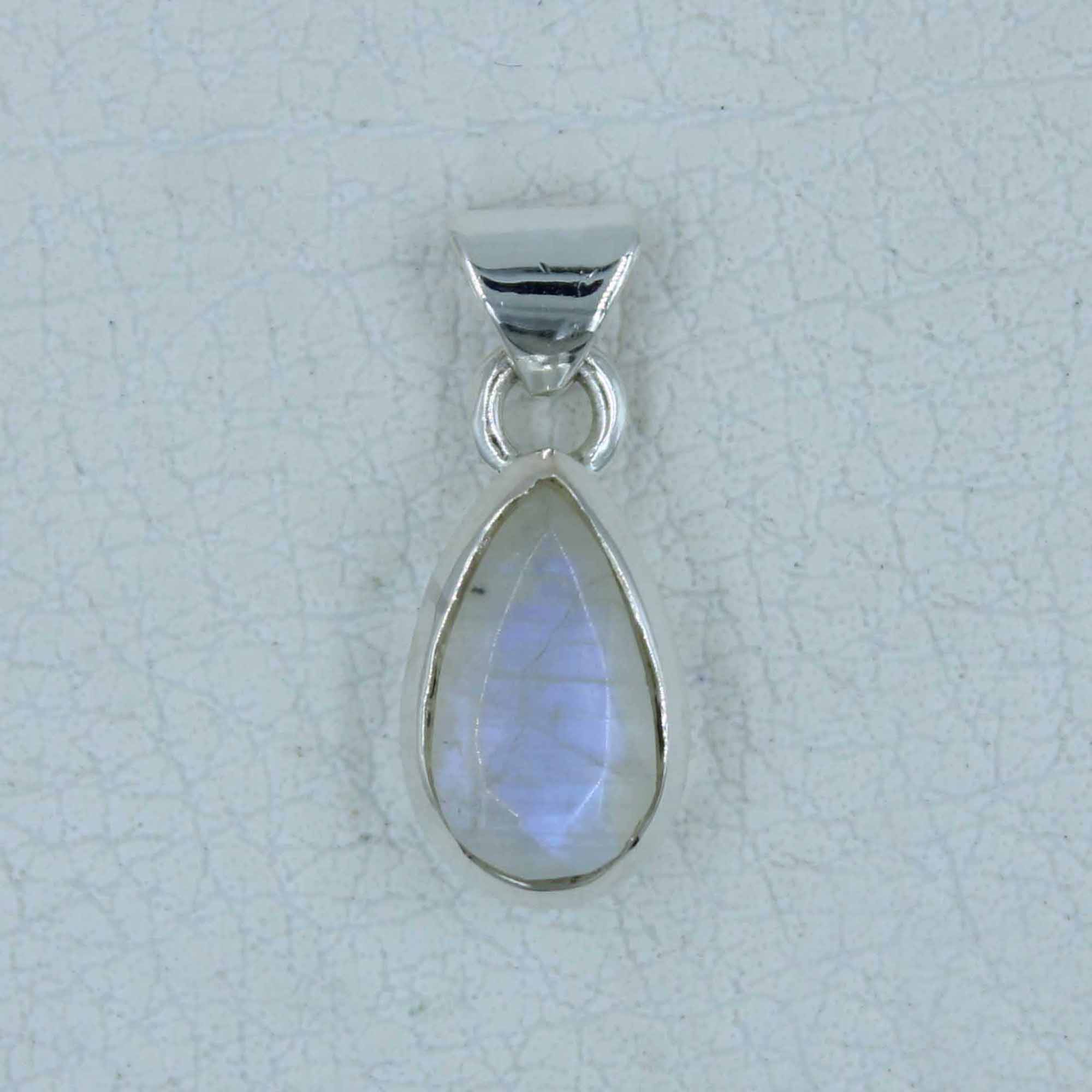 Faceted Moonstone Sterling Silver Pendant