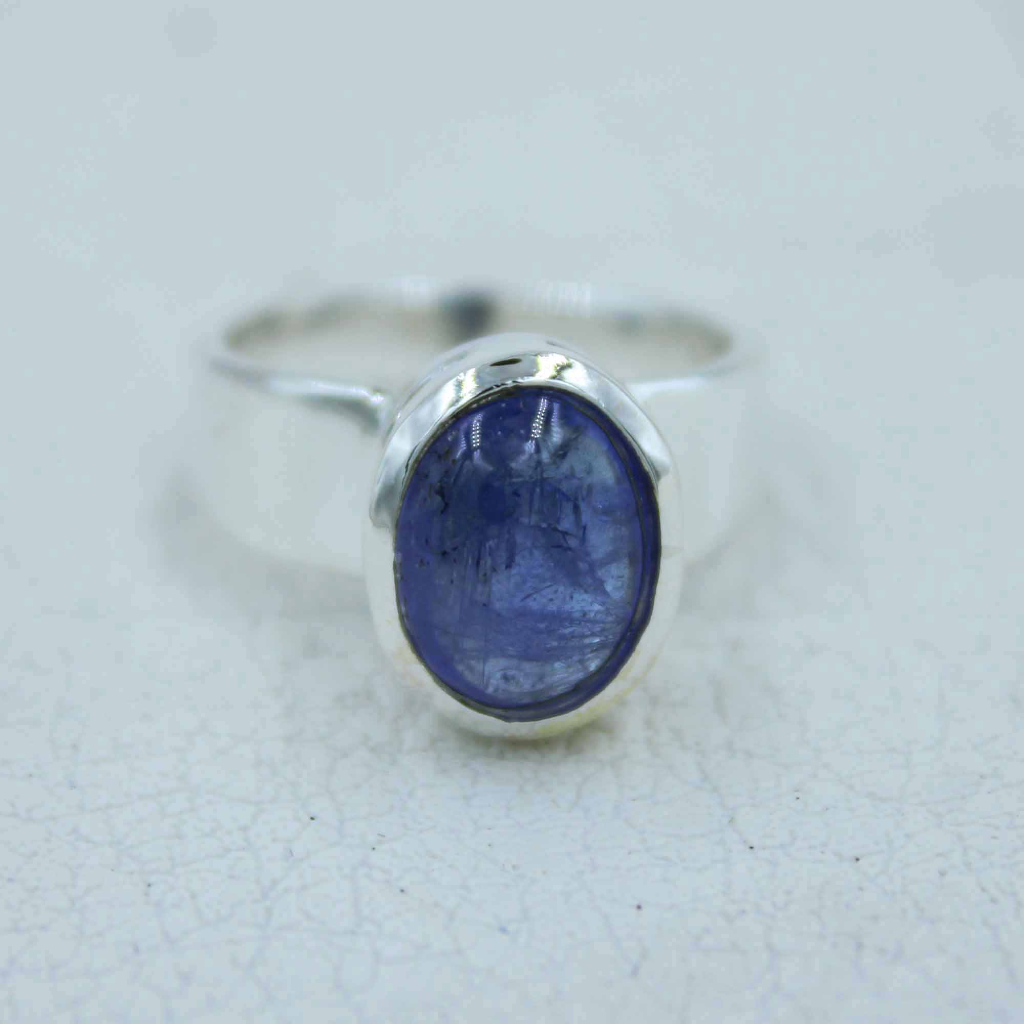 Tanzanite Cabochon Ring Size 8 - December Birthstone