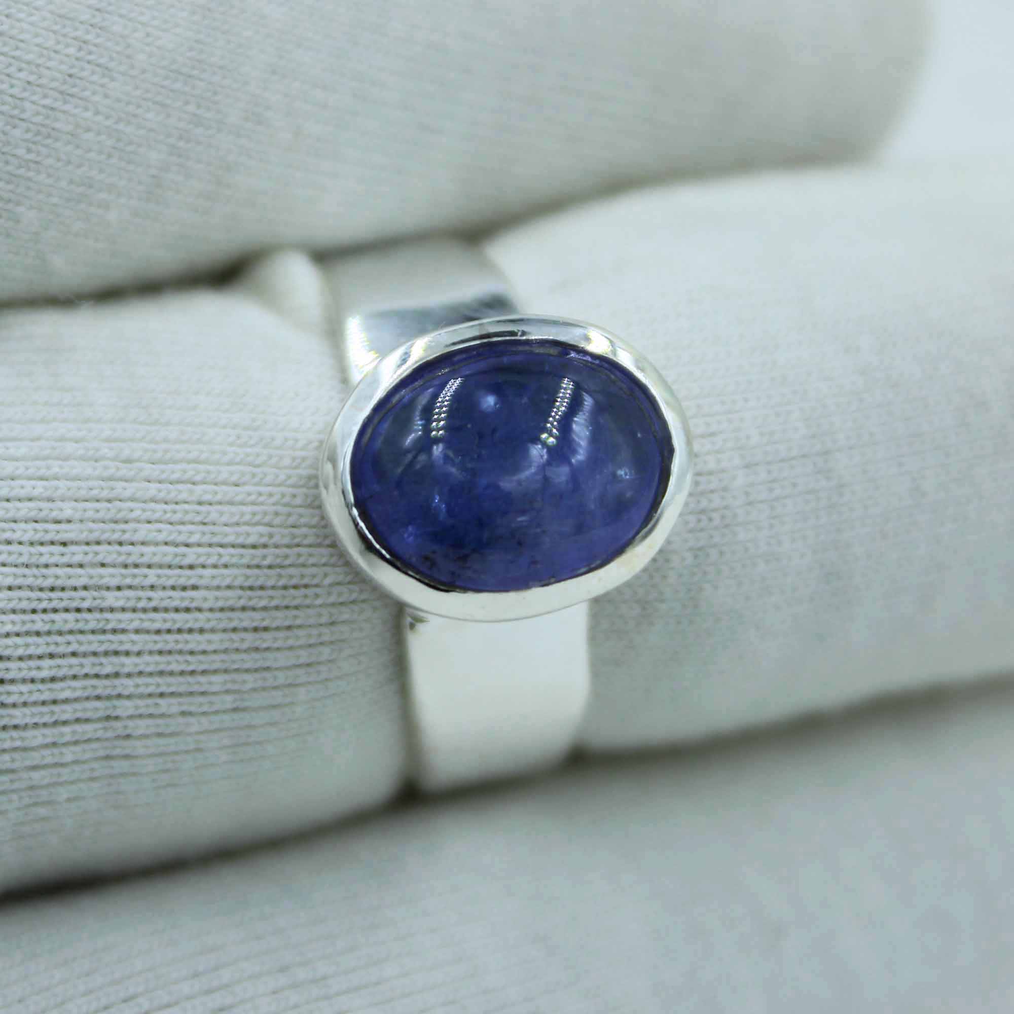 Tanzanite Cabochon Ring Size 8 - December Birthstone