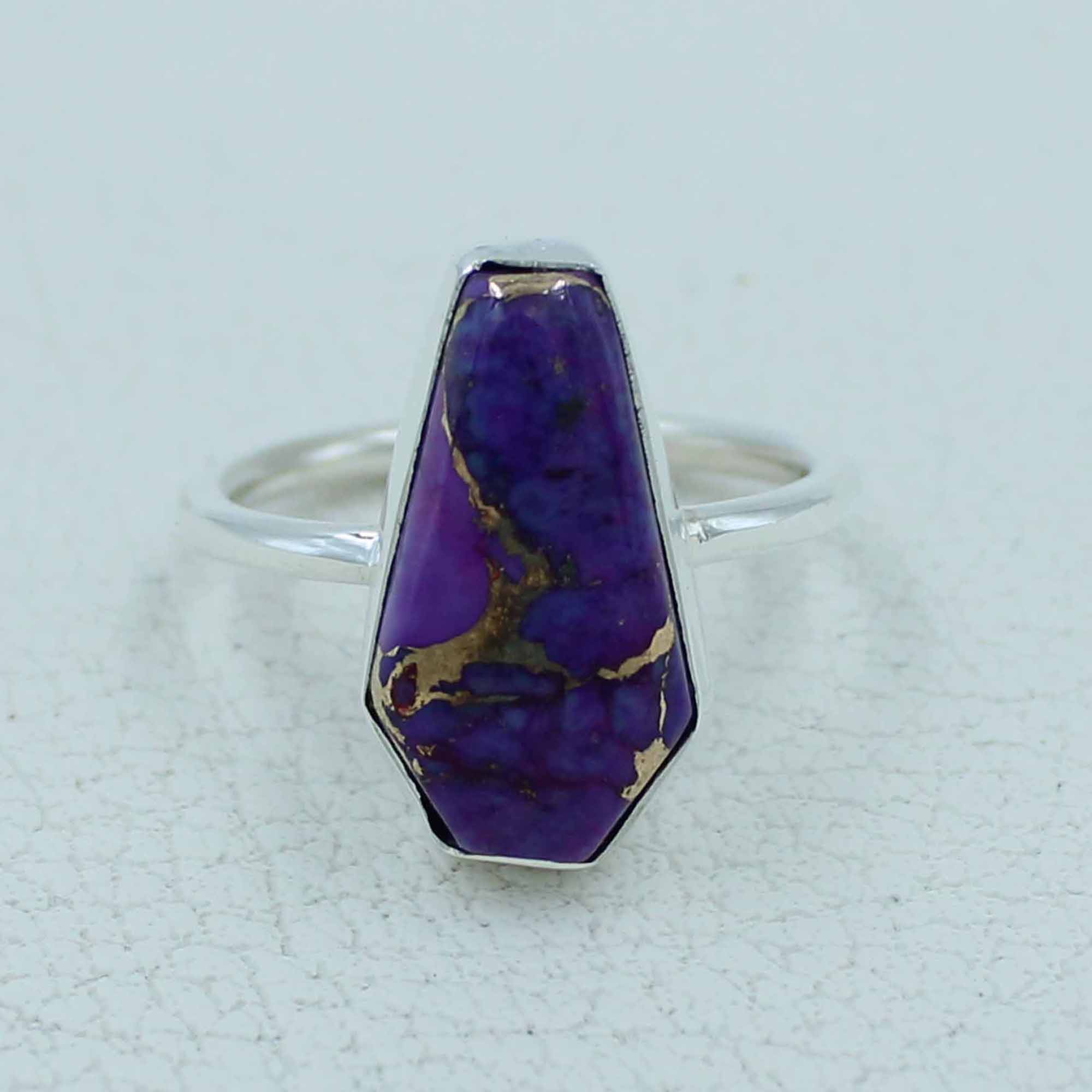 Purple Turquoise Coffin Ring