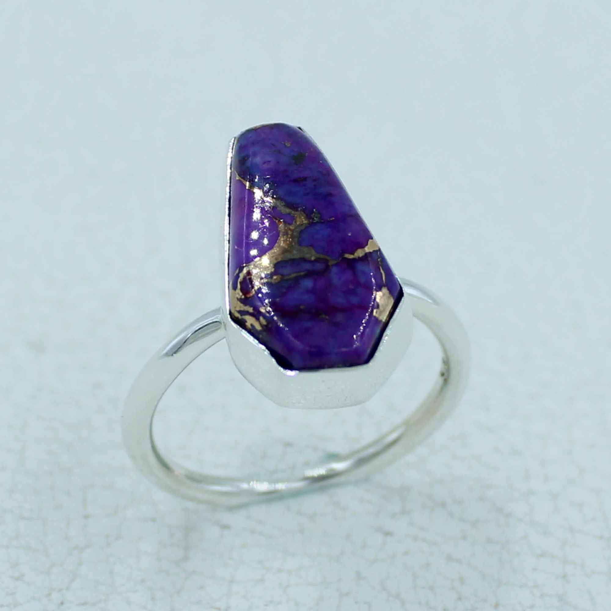 Purple Turquoise Coffin Ring