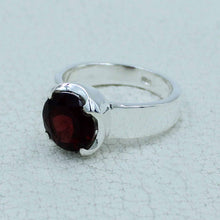 Natural Garnet Sterling Silver Ring