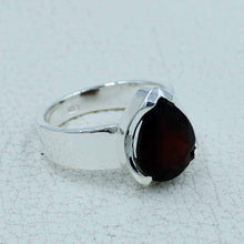 January Birthstone Garnet Sterling Silver Ring