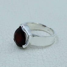 January Birthstone Garnet Sterling Silver Ring