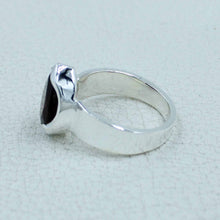 January Birthstone Garnet Sterling Silver Ring