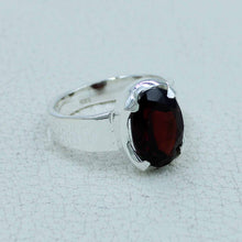 Garnet Cut Stone 925 Sterling Silver Ring