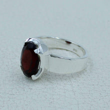 Garnet Cut Stone 925 Sterling Silver Ring