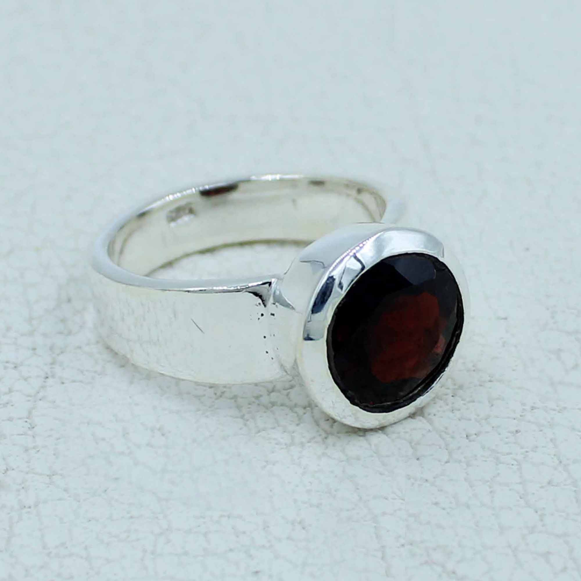 Natural Garnet Birthstone Ring