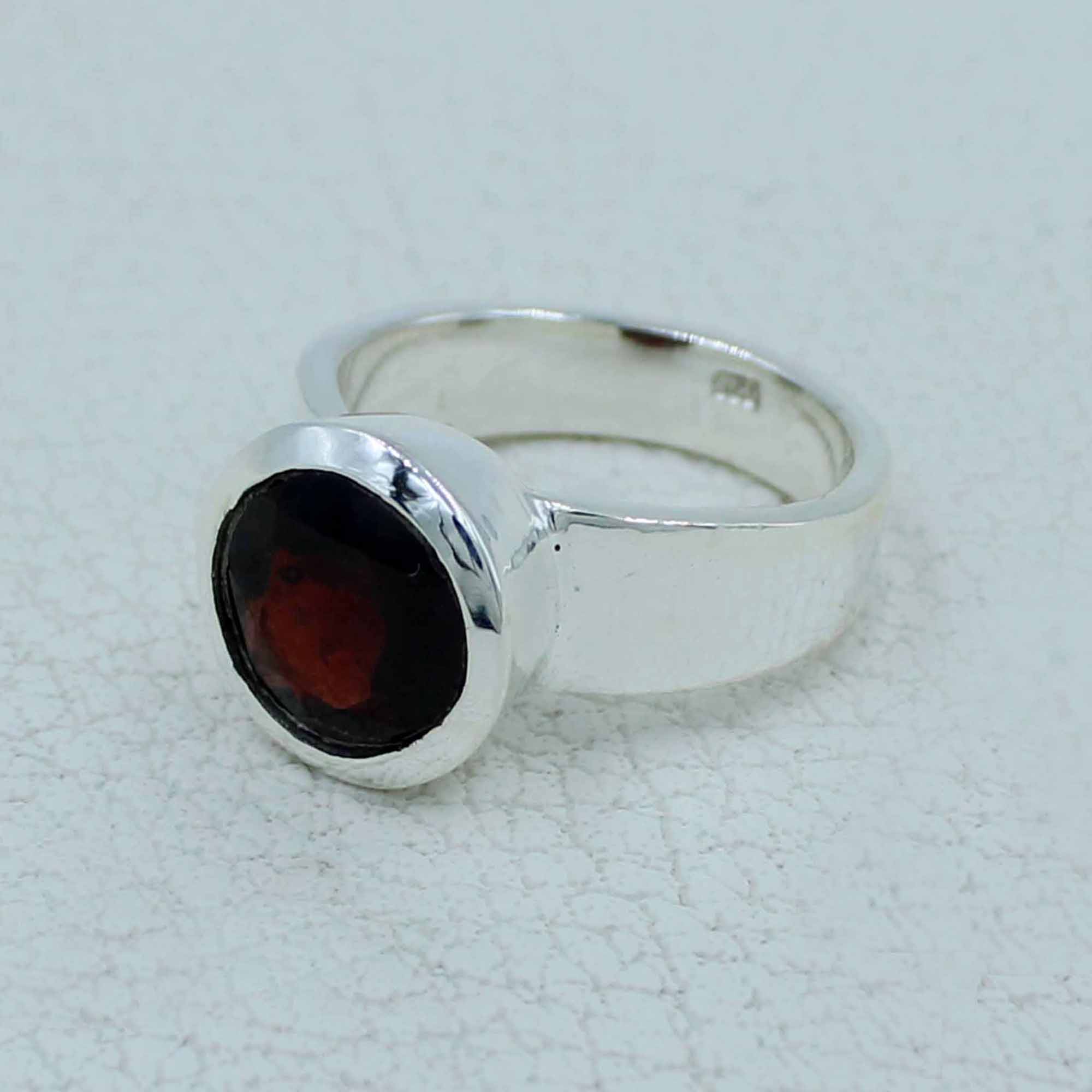 Natural Garnet Birthstone Ring