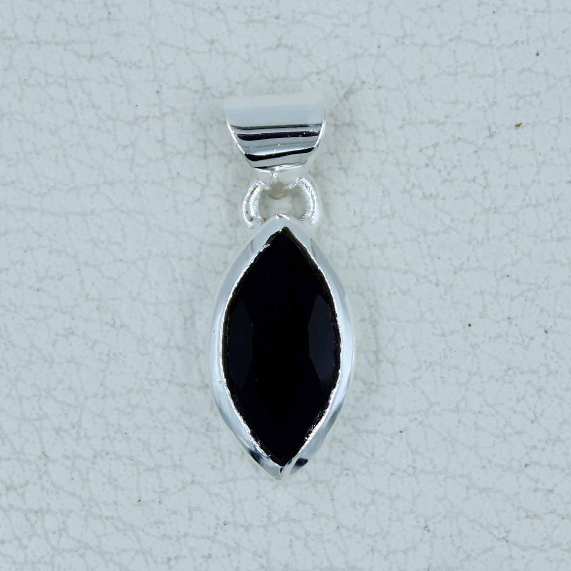 Natural Marquise Garnet Silver Pendant