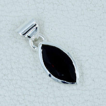 Natural Marquise Garnet Silver Pendant