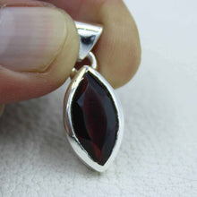 Natural Marquise Garnet Silver Pendant