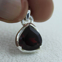 Red Garnet Sterling Silver Pendant