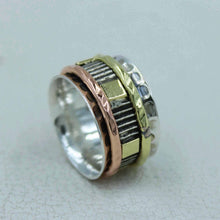 Spinner Ring - Two Tone Silver Band Ring
