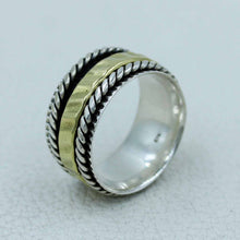 Spinner Band Ring Two Tone 925 Sterling Silver