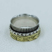 Two-Tone Silver Spinner Band Ring