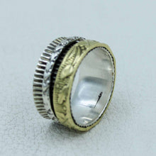 Two-Tone Silver Spinner Band Ring