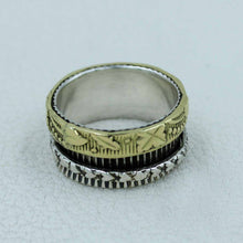 Two-Tone Silver Spinner Band Ring