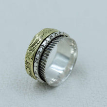 Two-Tone Silver Spinner Band Ring