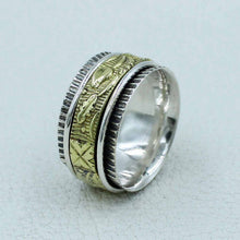 Two-Tone Silver Spinner Band Ring