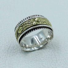 Two-Tone Silver Spinner Band Ring