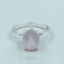 Rose Quartz Ring - Oval Cut Rose Quartz Silver Ring