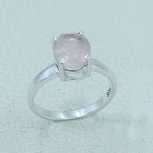 Rose Quartz Ring - Oval Cut Rose Quartz Silver Ring