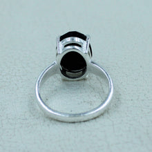 Black Onyx Oval Cut Silver Ring -  Size 6 to 9