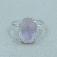Pink Rose Quartz Sterling Silver Ring