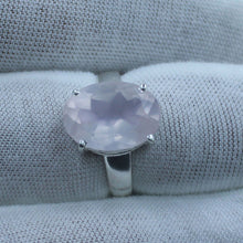 Pink Rose Quartz Sterling Silver Ring