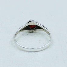 Trillion Cut Natural Garnet Sterling Silver Ring
