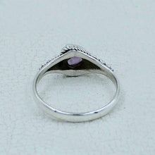 Trillion Cut Natural Garnet Sterling Silver Ring