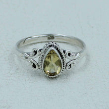 Solitaire Citrine Engagement Ring in Sterling Silver