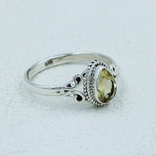 Solitaire Citrine Engagement Ring in Sterling Silver