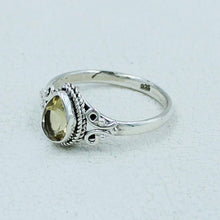 Solitaire Citrine Engagement Ring in Sterling Silver