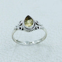Solitaire Citrine Engagement Ring in Sterling Silver