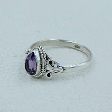 Solitaire Citrine Engagement Ring in Sterling Silver