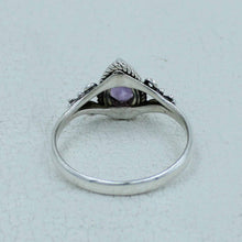 Solitaire Citrine Engagement Ring in Sterling Silver