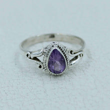 Solitaire Citrine Engagement Ring in Sterling Silver