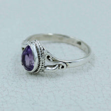 Solitaire Citrine Engagement Ring in Sterling Silver