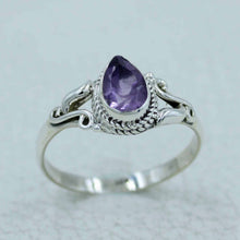 Solitaire Citrine Engagement Ring in Sterling Silver